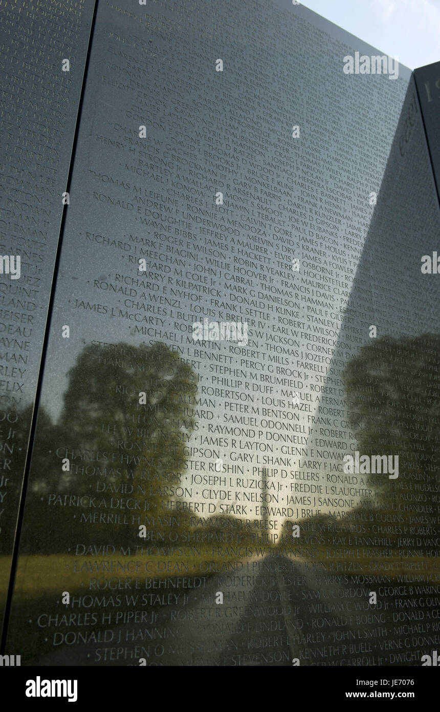 Stati Uniti, America, Washington D.C., Vietnam Veterans Memorial, Foto Stock