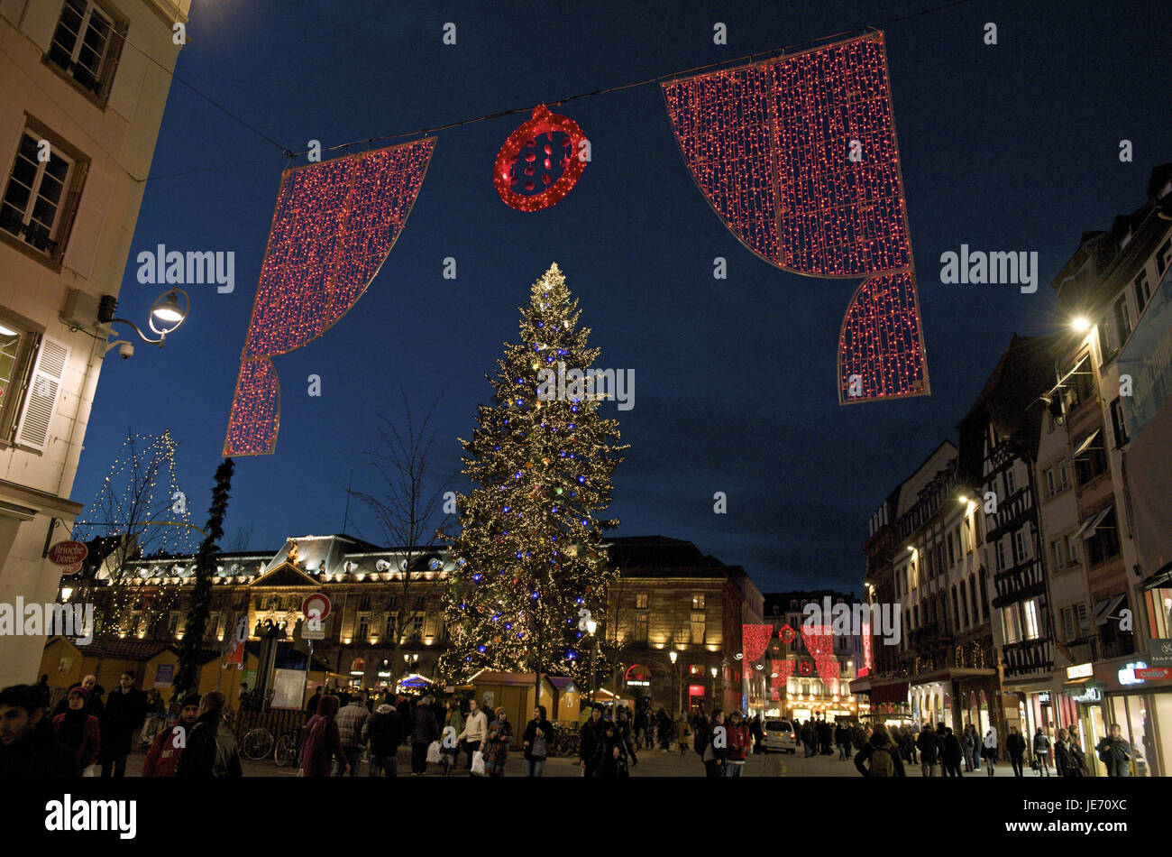L'Europa, Francia, Alsazia, Strasburgo, albero di Natale sulla colla spazio, Foto Stock