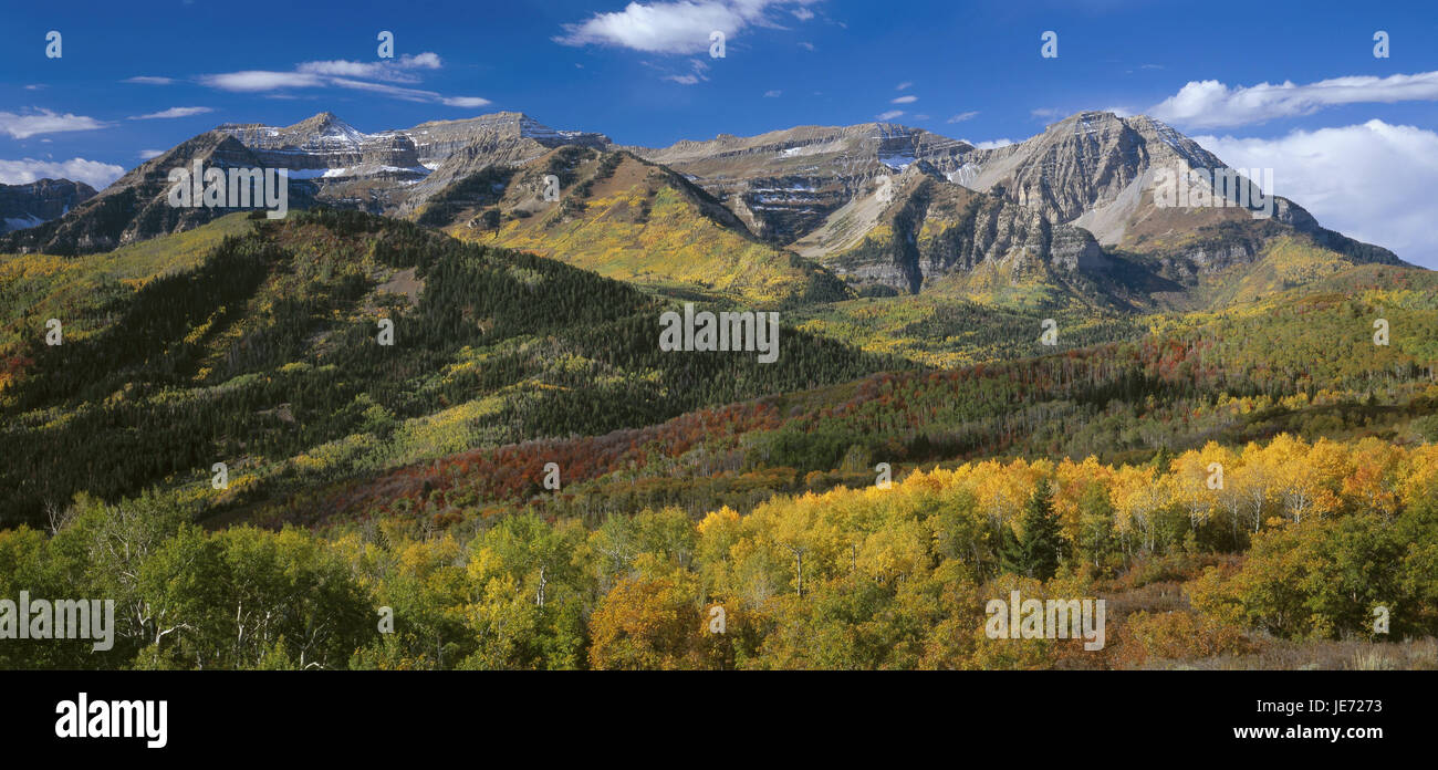 Gli Stati Uniti, Utah, Uinta montagne, il paesaggio di montagna, l'autunno, America del Nord, il paesaggio, le montagne, la natura, la vegetazione, deserte, uscita, solitudine, isolamento, stagione, ottimizzazione Foto Stock