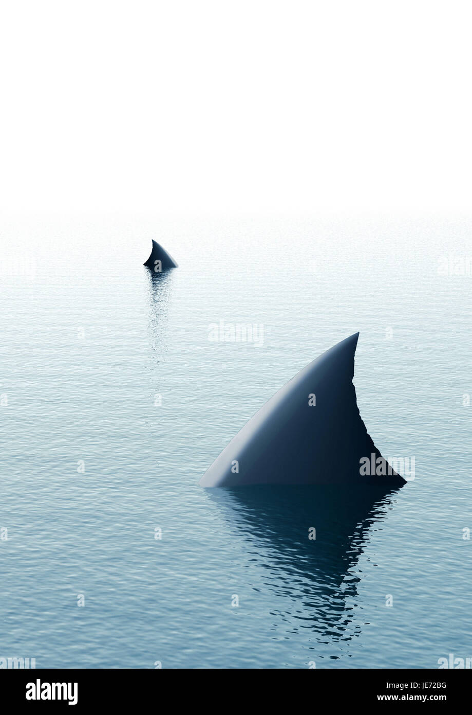 Le pinne di squalo, acqua di superficie, Foto Stock