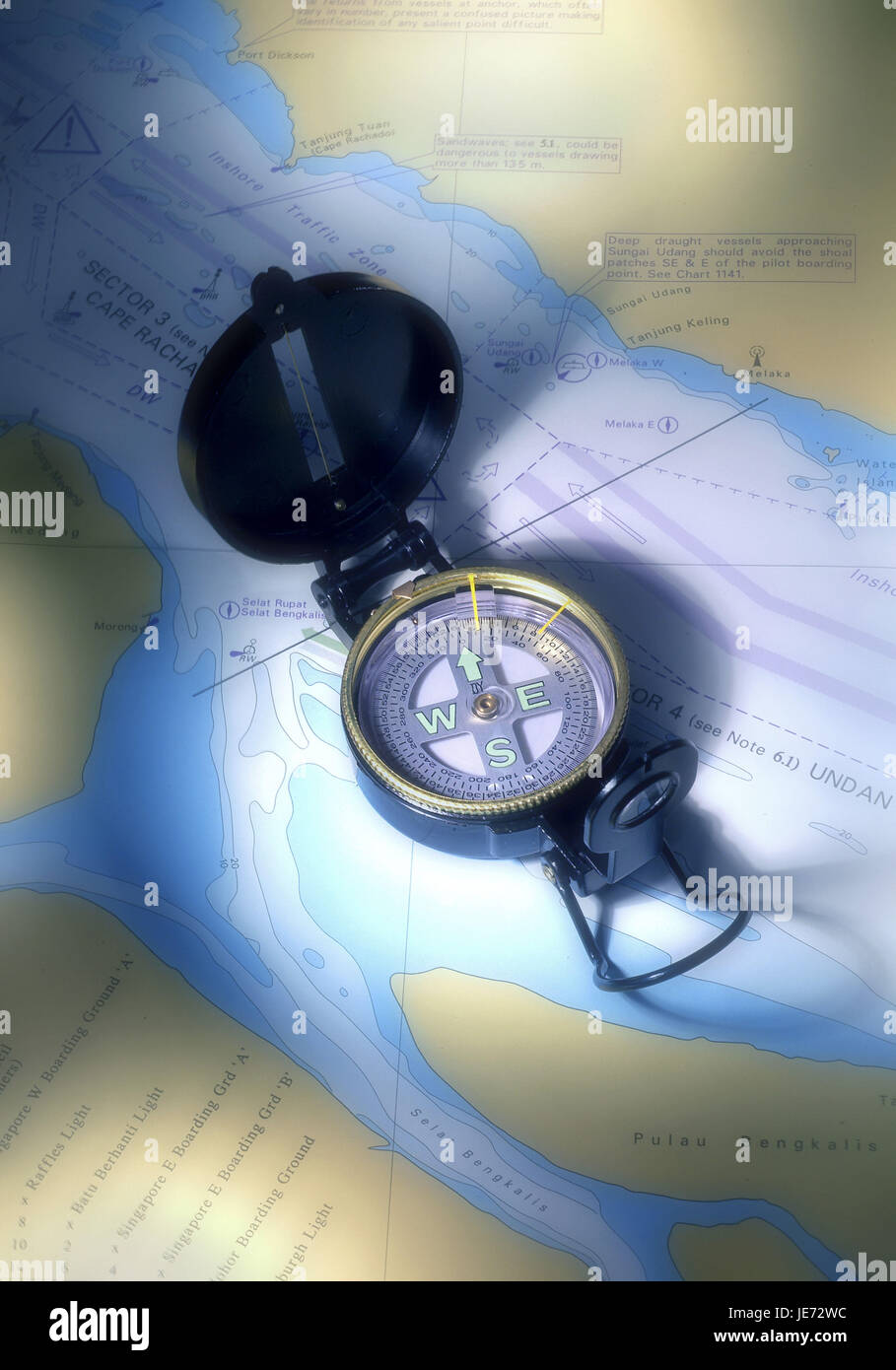 Bussola, scheda del mare, Foto Stock