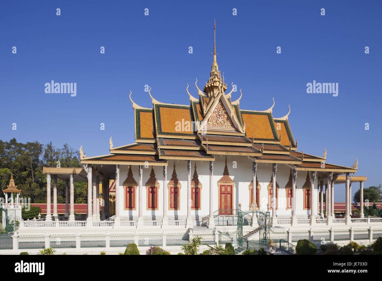 Cambogia, Phnom Penh, King's Palace, pagoda d'argento, tempio del verde smeraldo Budda, Foto Stock