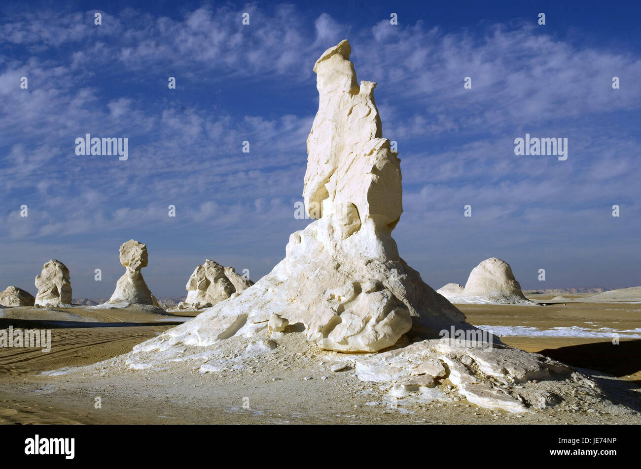 Africa, Egitto, deserto libico, White Desert, calce pilastro in primo piano Foto Stock