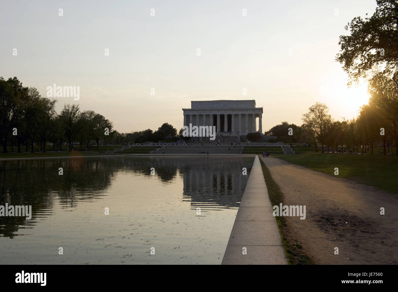Stati Uniti, America, Washington D.C., Lincoln Memorial al tramonto, Foto Stock