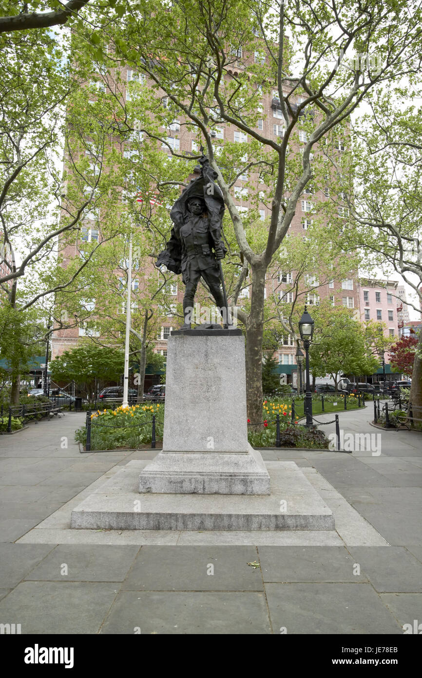 Doughboy statua in abingdon square park Greenwich Village di New York City STATI UNITI D'AMERICA Foto Stock