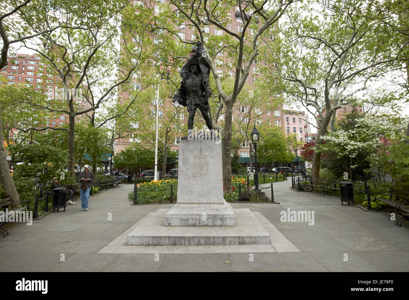 Doughboy statua in abingdon square park Greenwich Village di New York City STATI UNITI D'AMERICA Foto Stock