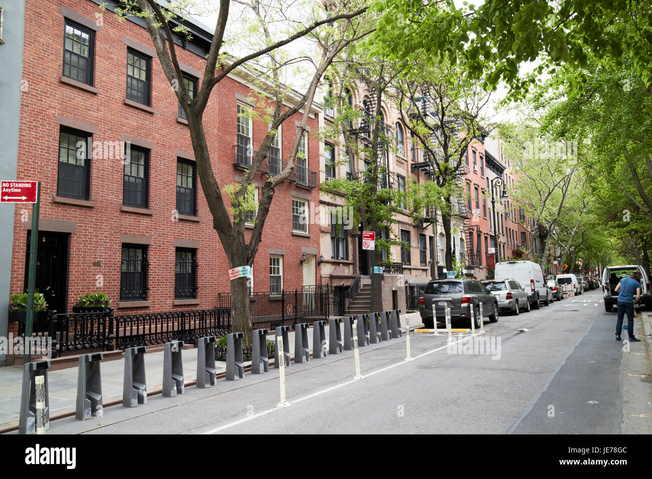 Svuotare il citi stazione bike perry e bleeker street Greenwich Village di New York City STATI UNITI D'AMERICA Foto Stock