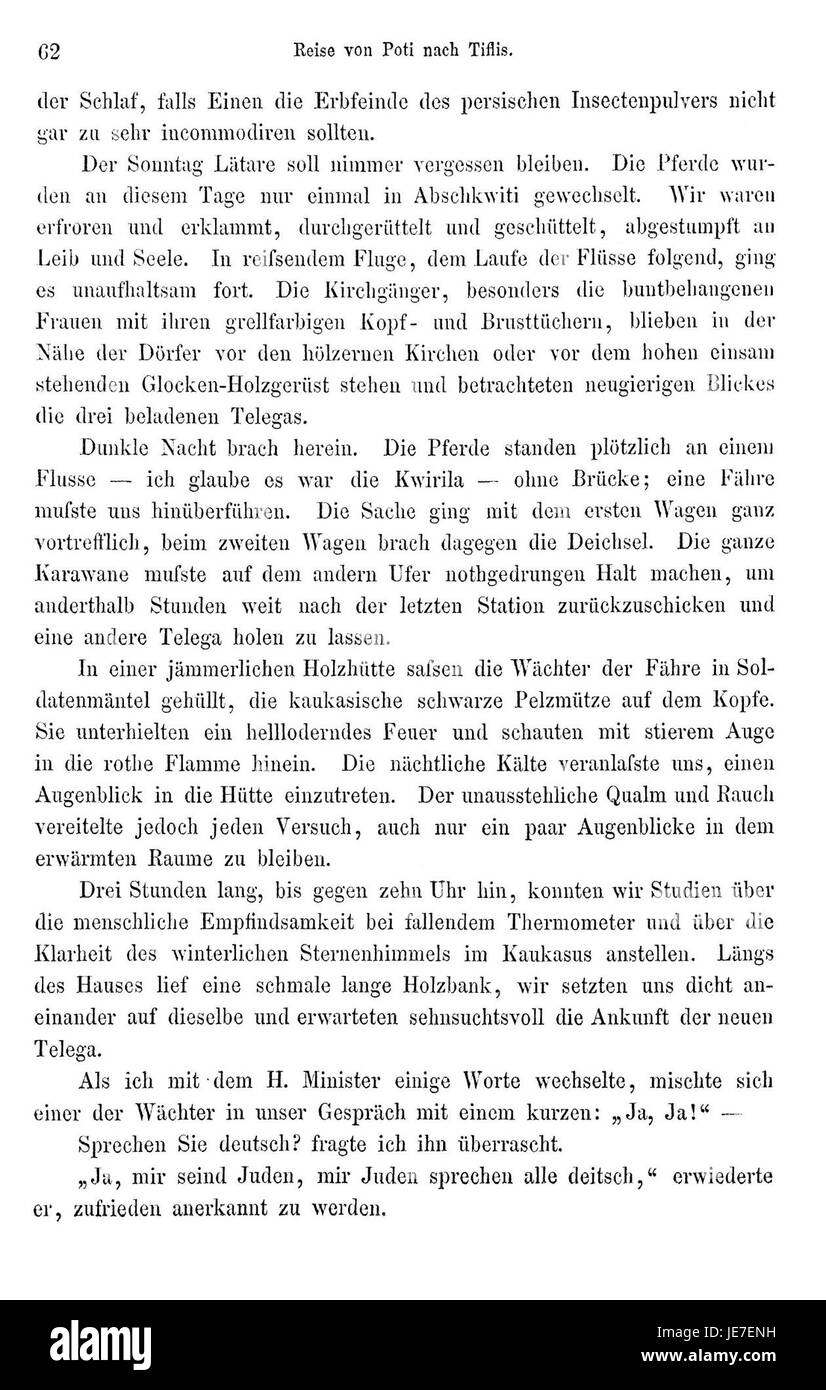 Questa è una pagina di "Reise nach Persien" di Brugsch, un resoconto di viaggio che descrive il suo viaggio in Persia. Offre approfondimenti sulla cultura, la geografia e le persone della regione. Foto Stock
