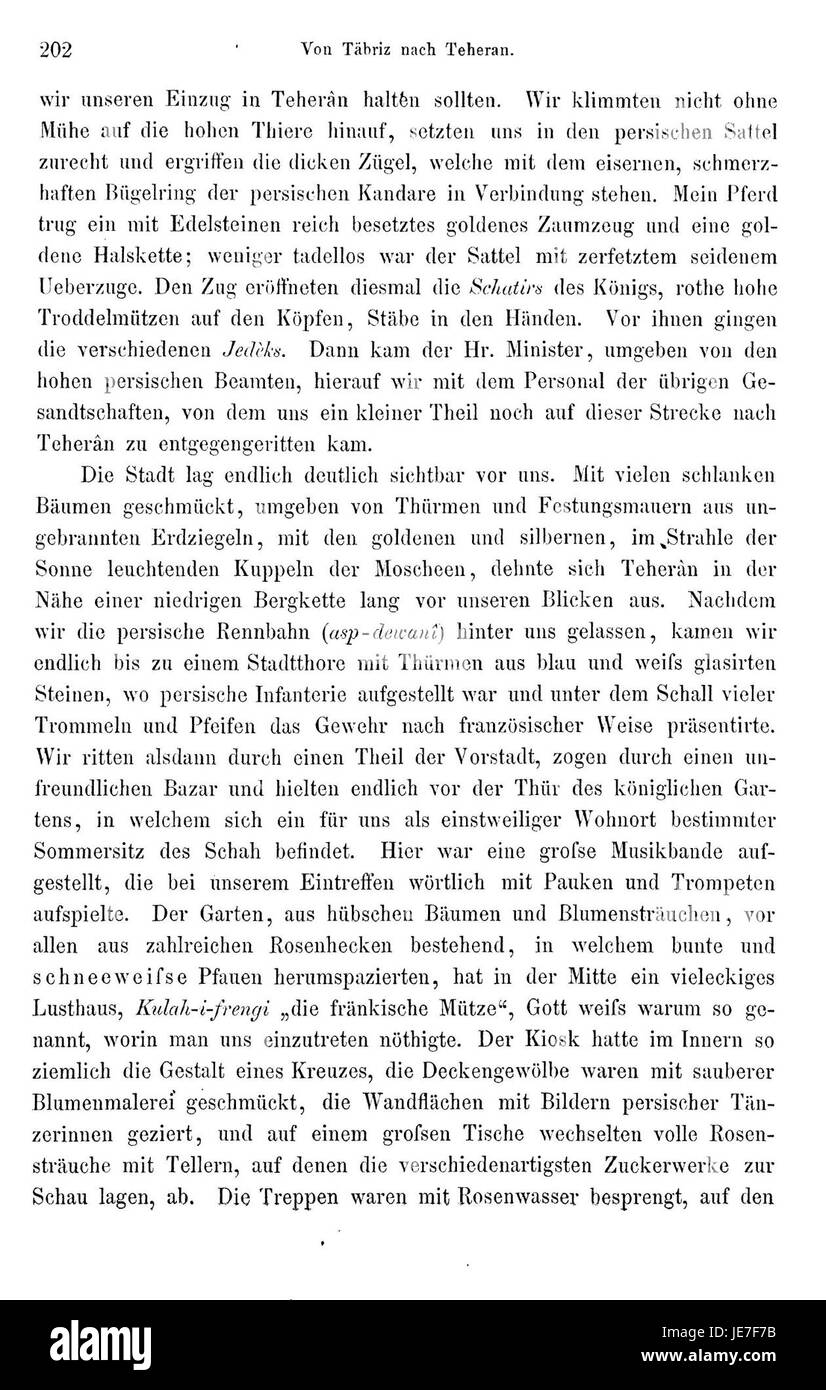 "Reise nach Persien" (viaggio in Persia) di Brugsch è un resoconto di viaggio che descrive dettagliatamente le sue esperienze e osservazioni in Persia, offrendo una visione storica della cultura e della società della regione durante la sua visita. Foto Stock