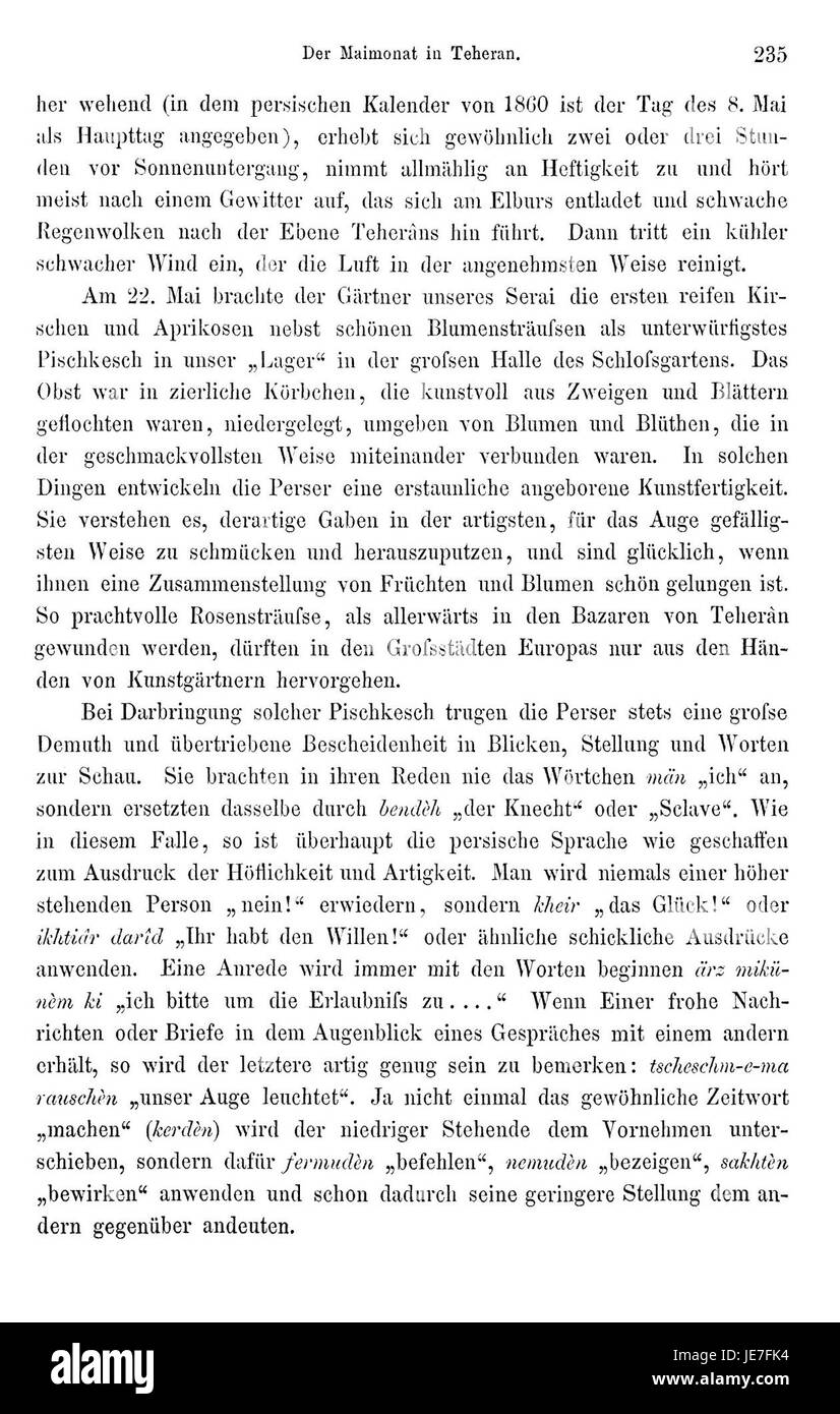 "Reise nach Persien" di Heinrich Brugsch è un racconto di viaggio del viaggio dell'autore in Persia nel XIX secolo. Offre approfondimenti sulla cultura, la geografia e la storia persiana durante quell'epoca. Foto Stock