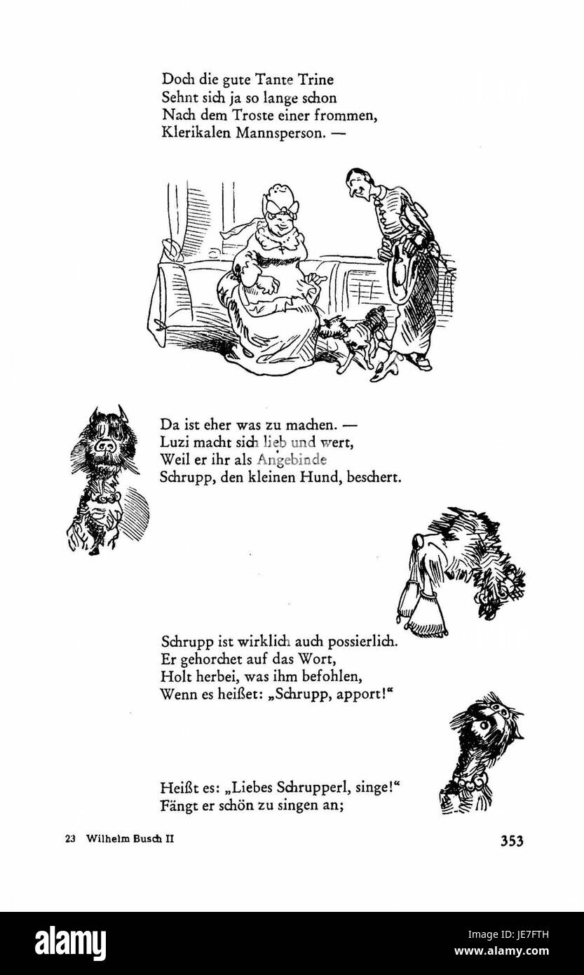 Questa immagine è una pagina del secondo volume di "Busch Werke", probabilmente un'opera di arte o letteratura tedesca, contenente illustrazioni dettagliate e annotazioni accademiche. Foto Stock