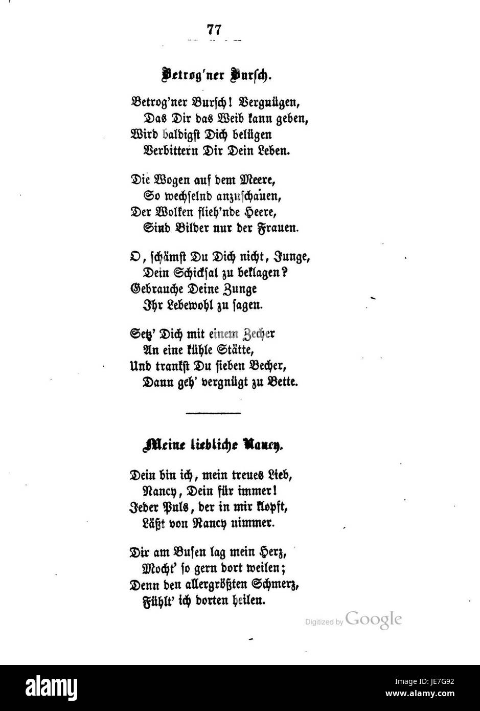 Burns Lieder und Balladen è una raccolta di poesie e canzoni di Robert Burns, che mette in risalto la cultura e le tradizioni scozzesi attraverso il suo lavoro lirico. Foto Stock