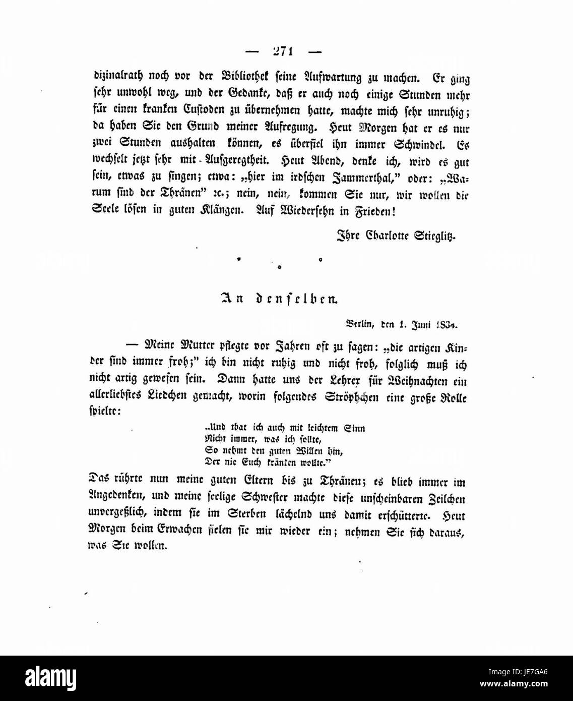 'Charlotte Stieglitz ein Denkmal' è un monumento che commemora Charlotte Stieglitz, una figura notevole nella cultura storica tedesca. Questa scultura onora i suoi contributi e il suo significato culturale. Foto Stock