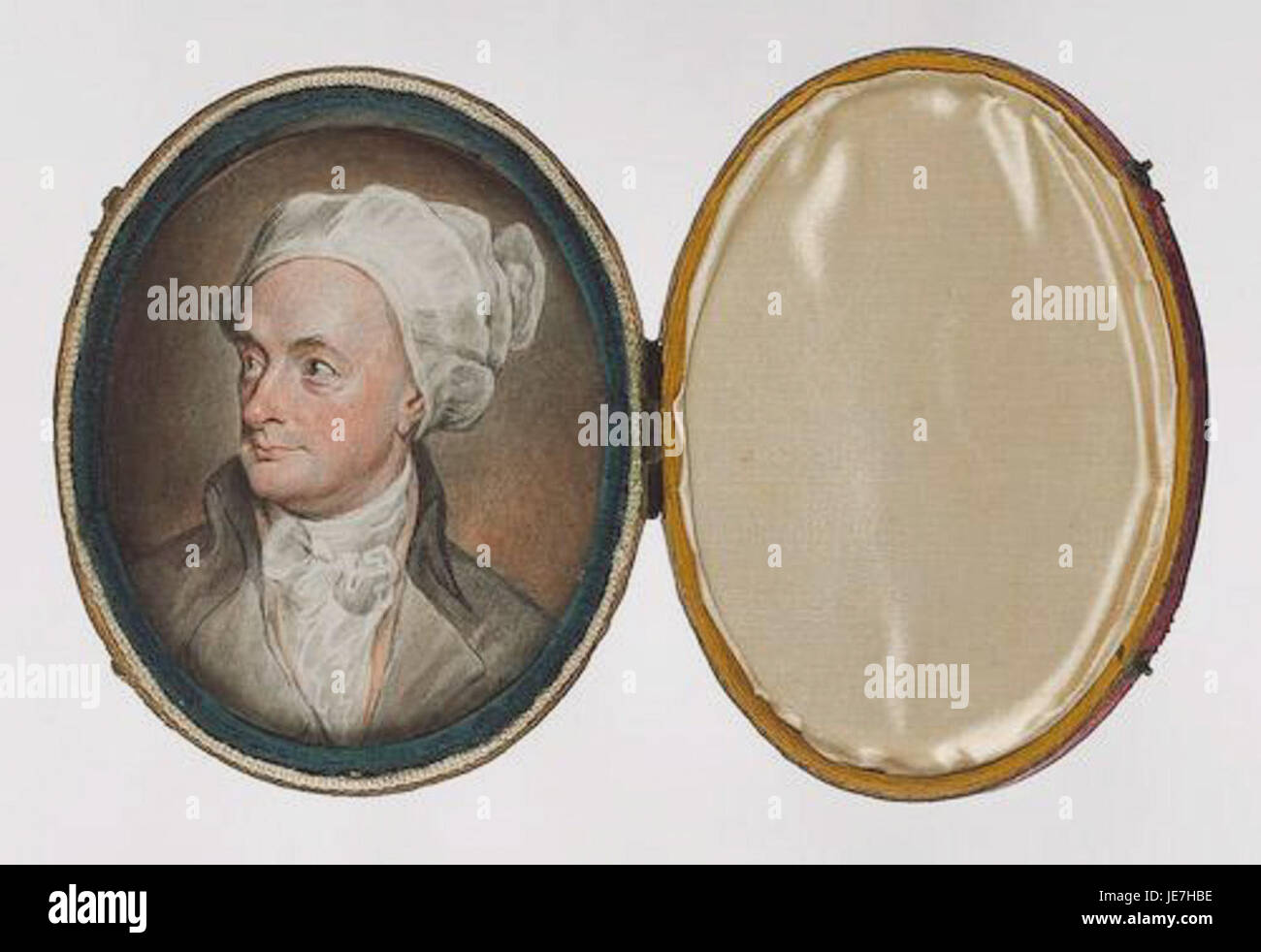 Il Cowper miniature è un piccolo ritratto dettagliato del poeta inglese William Cowper. Noto per la sua poesia emotiva e riflessiva, le opere di Cowper esploravano spesso temi della natura, della religione e del tumulto personale. Foto Stock