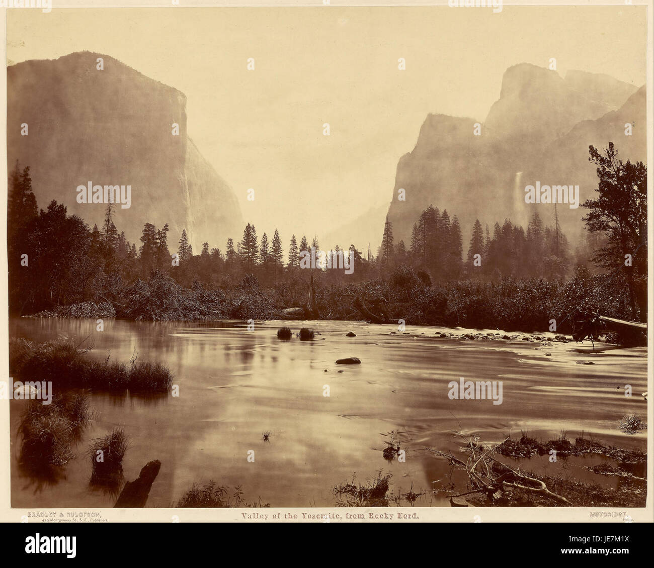 J. Eadweard Muybridge (American, nato in Inghilterra - Valle di Yosemite, da Rocky Ford - Foto Stock