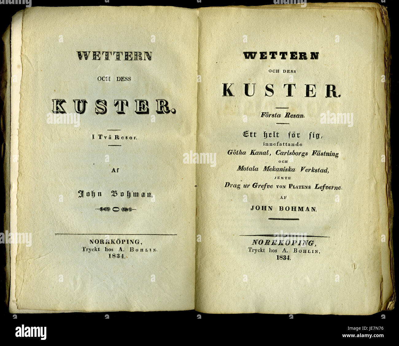 Bohman, Wettern och dess kuster (1834) Foto Stock