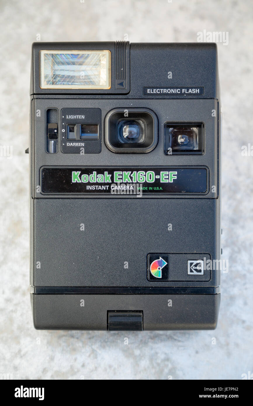 Fotografia analogica, vintage instant fotocamera Kodak EK160-EF, a.k.a. Colorburst 250 in Stati Uniti, rilasciato nel mese di luglio 1979 Foto Stock