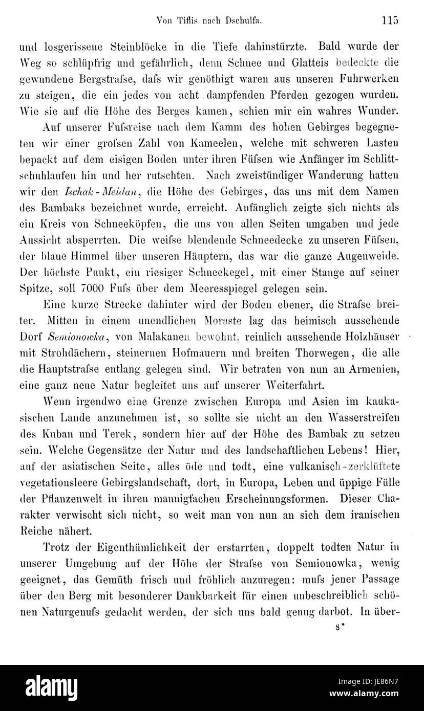 Il "Reise nach Persien" (viaggio in Persia) di Brugsch è un resoconto storico di viaggio scritto da Heinrich Brugsch. Il testo documenta i suoi viaggi in Persia durante il XIX secolo, fornendo una visione del paesaggio culturale e geografico della regione. Foto Stock