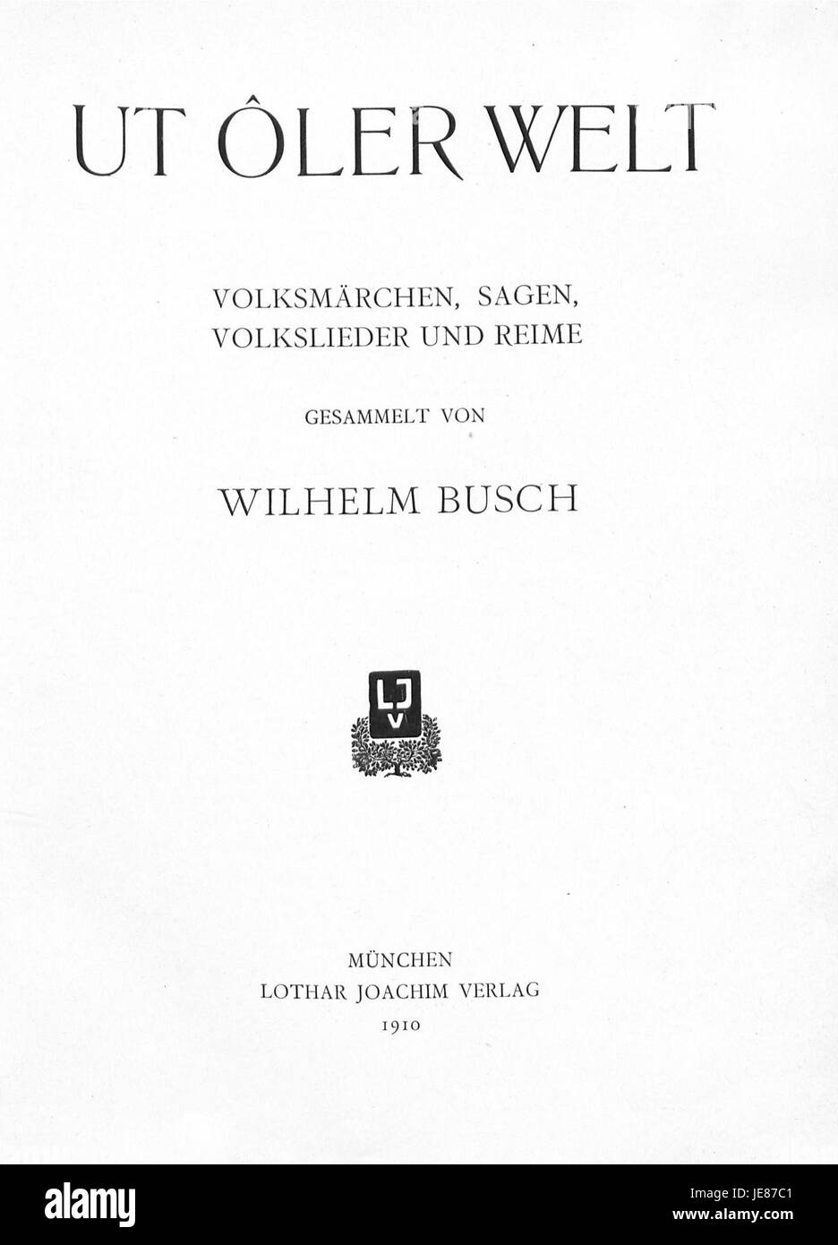 Busch Ut oler Welt è una rappresentazione del mondo globale da una specifica prospettiva regionale o culturale, esplorando temi universali attraverso la rappresentazione visiva. Foto Stock