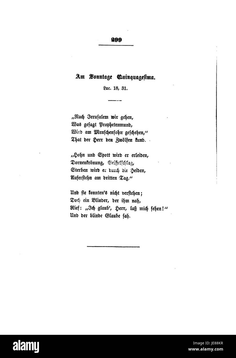 "Clemens Brentano's gesammelte Schriften i 299" si riferisce a una pagina degli scritti raccolti di Clemens Brentano, un significativo poeta romantico tedesco, che cattura temi di amore e natura nelle sue opere. Foto Stock