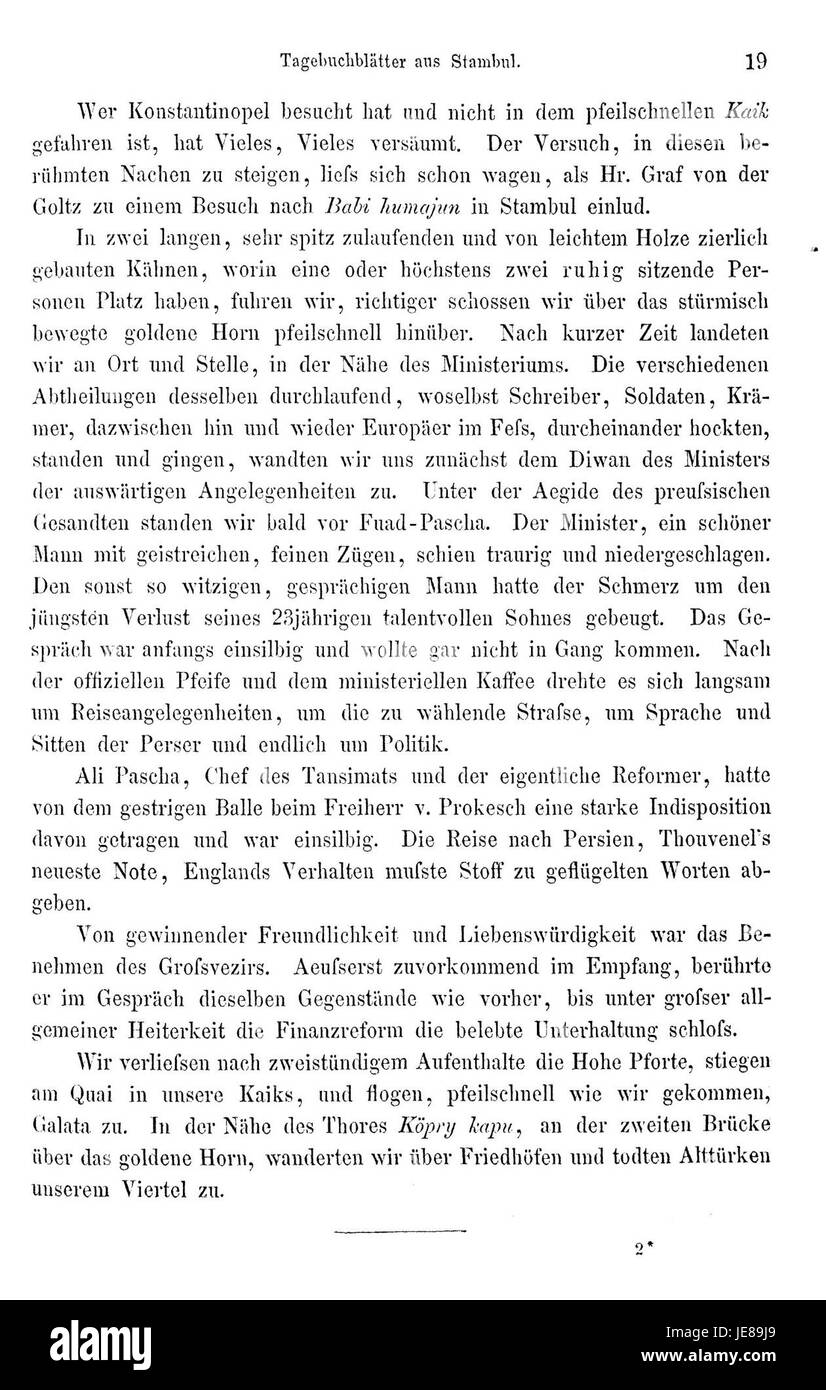Il titolo "Brugsch Reise nach Persien i 035" si riferisce a un resoconto di viaggio di Ber Brugsch del suo viaggio in Persia. Questa pagina specifica, 35, probabilmente include dettagli sulla cultura e la geografia persiana durante il XIX secolo. Foto Stock