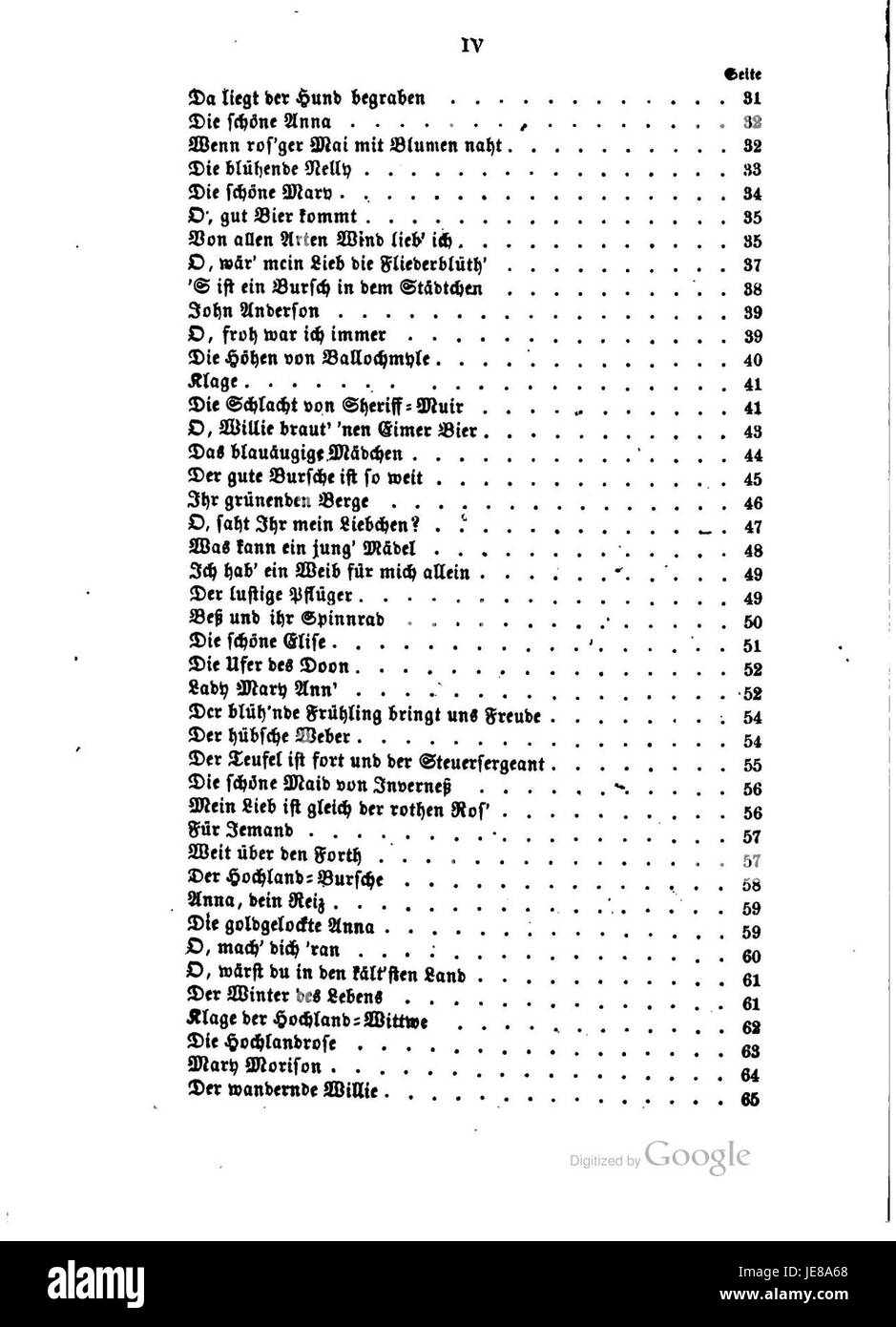 Burns Lieder und Balladen è una raccolta di canzoni e ballate scritte dal poeta scozzese Robert Burns. Questo lavoro rappresenta una parte fondamentale del patrimonio letterario scozzese, catturando temi di amore, natura e commento sociale nella distintiva voce poetica di Burns. Foto Stock