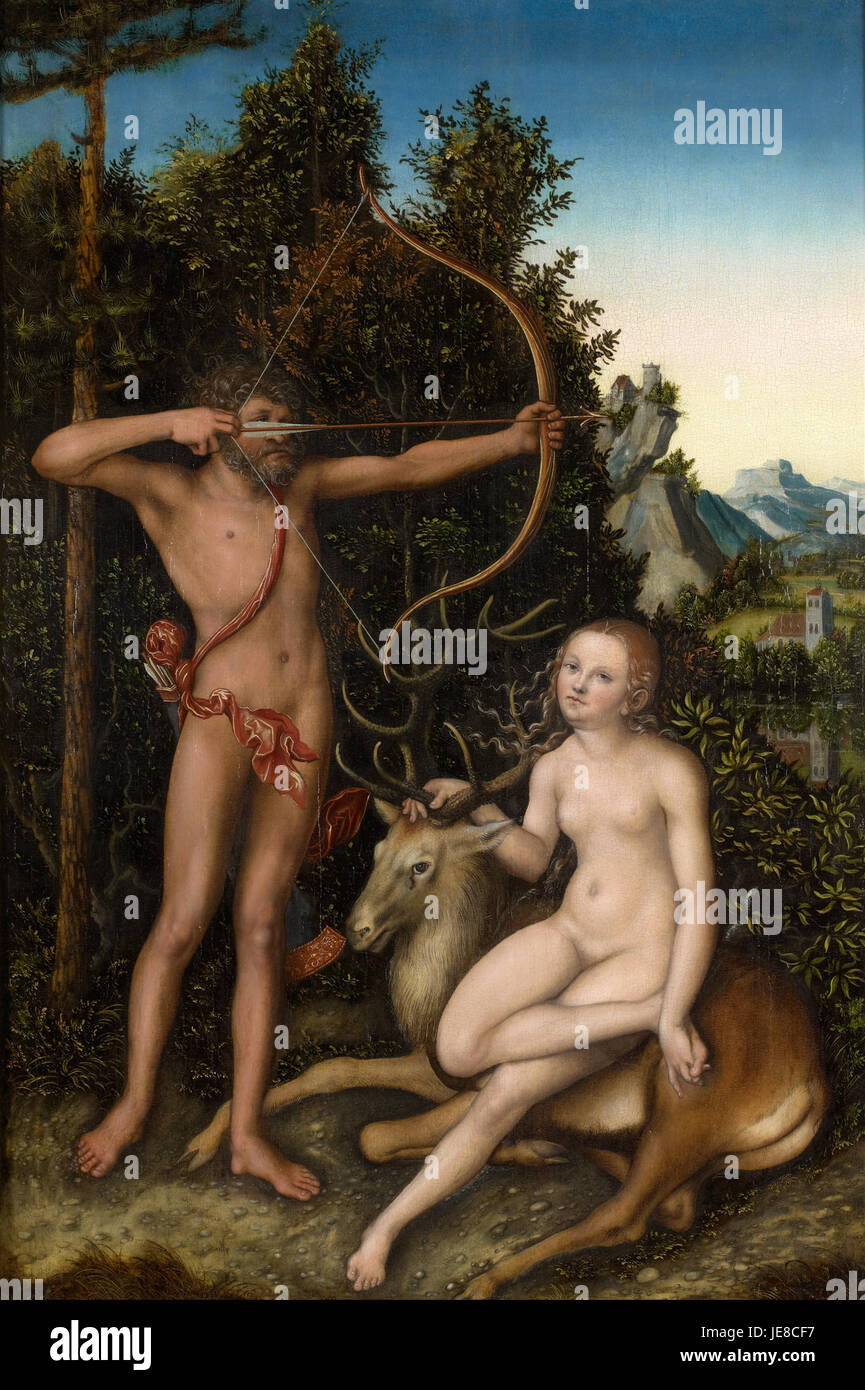 Lucas Cranach il Vecchio - Apollo e Diana - Foto Stock