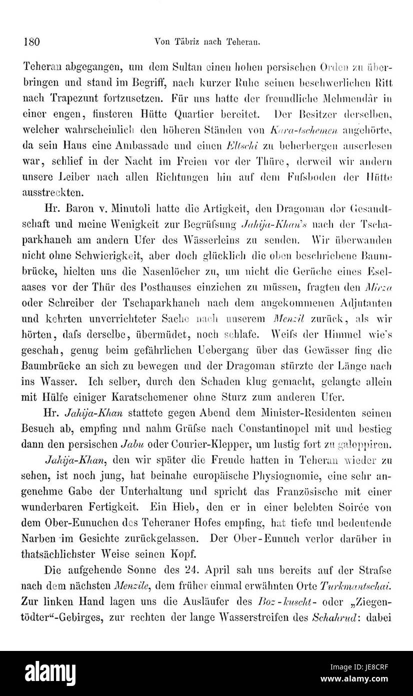"Reise nach Persien" di Brugsch, pubblicato nel 1963, è un resoconto di viaggio che descrive un viaggio attraverso la Persia (l'attuale Iran). Fornisce informazioni sulla cultura, i paesaggi e i monumenti storici del paese. Foto Stock