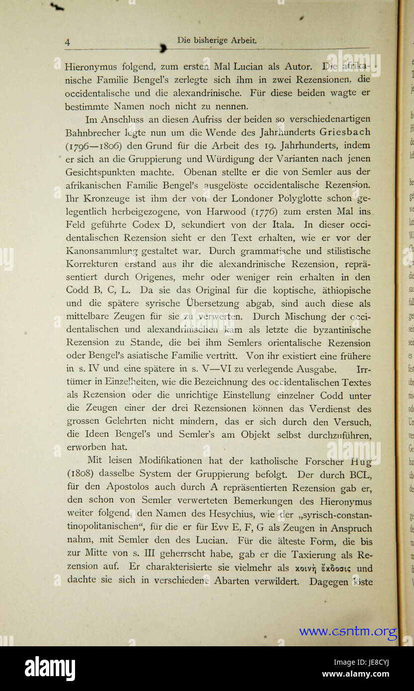 Die Schriften, BD 1, S. 4 si riferisce a una sezione di un'opera scritta, probabilmente di un autore tedesco o di un testo filosofico. La sezione offre approfondimenti sull'argomento dell'opera completa, che probabilmente esplora temi di filosofia, letteratura o discorso intellettuale. Questo segmento specifico fa parte di un corpo più ampio di lavoro dedicato all'esplorazione di temi intellettuali e culturali più profondi. Foto Stock