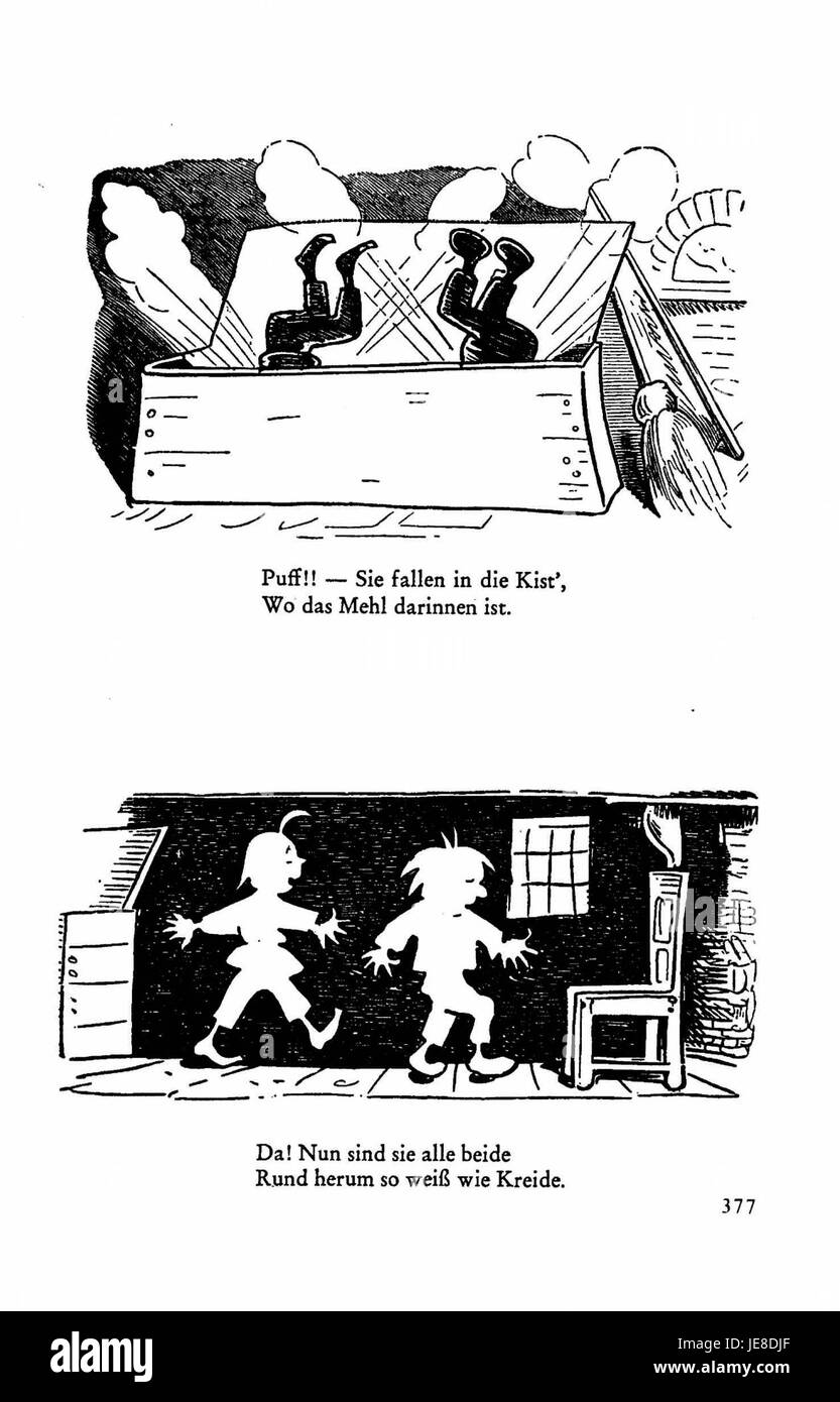 Un'immagine di "Busch Werke v1", pagina 371, che mostra illustrazioni dettagliate relative alle arti e ai mestieri tradizionali della cultura tedesca durante l'inizio del XX secolo. Foto Stock