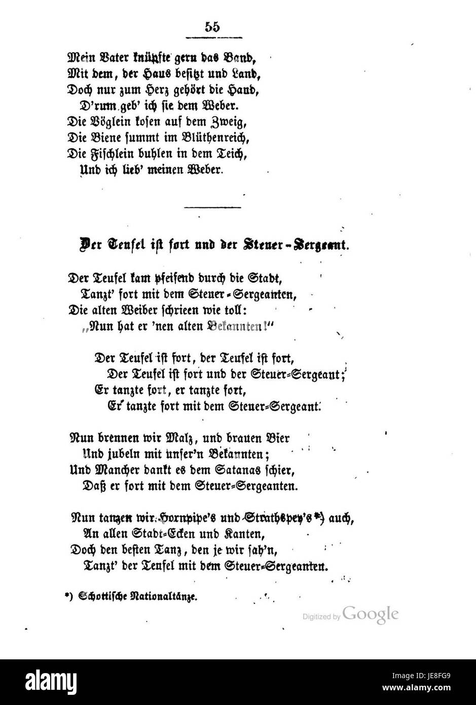 Il "Lieder und Balladen" di Robert Burns, una raccolta di sue canzoni e ballate, che racchiude l'espressione lirica del poeta scozzese di amore, natura e temi sociali. Questa antologia rimane un'opera fondamentale nella letteratura scozzese, evidenziando la profonda influenza di Burns sulla tradizione poetica. Foto Stock