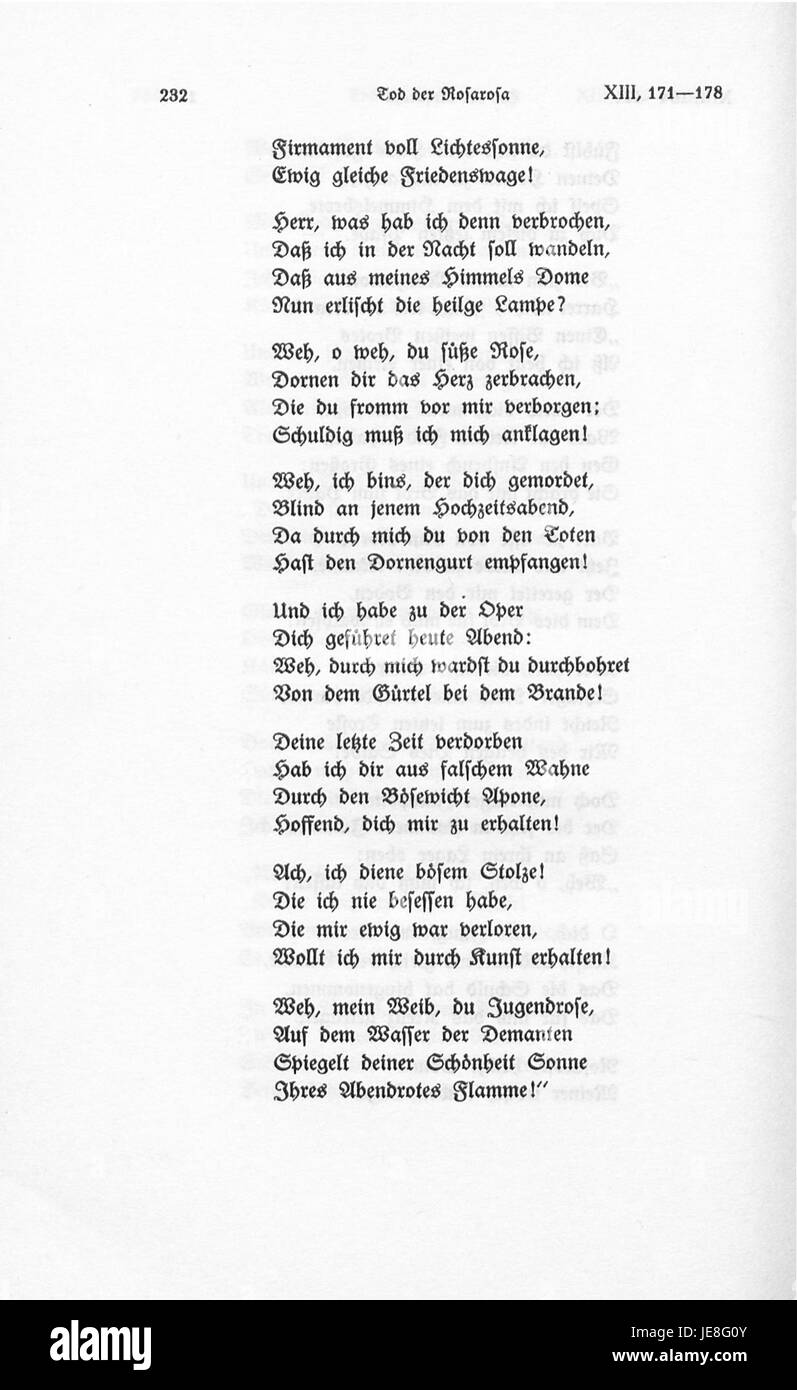 Il titolo si riferisce al 23° pezzo della collezione 'Romanzen vom Rosenkranz' di Clemens Brentano, un rinomato poeta e scrittore tedesco. Questo lavoro consiste in ballate liriche che esplorano temi di amore, spiritualità e natura. Foto Stock