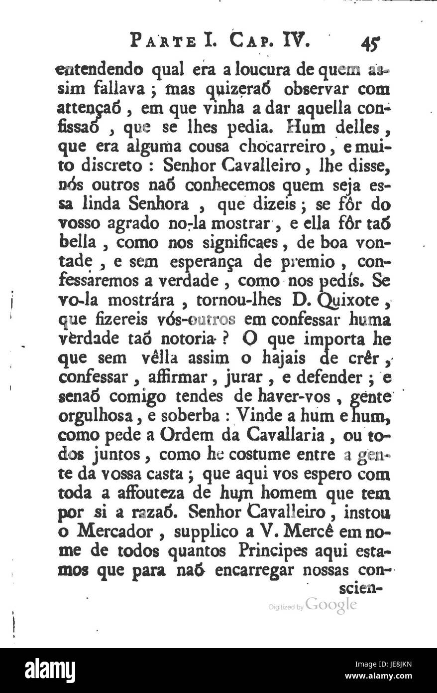 Pagina 057 dalla prima edizione di 'Don Chisciotte de la Mancha', romanzo di Miguel de Cervantes. Questa pagina fa parte del testo iconico che segue le avventure del delirante cavaliere Don Chisciotte e del suo scudiero, Sancho Panza, esplorando temi di idealismo e realtà. Foto Stock Pagina 057 dalla prima edizione di 'Don Chisciotte de la Mancha', romanzo di Miguel de Cervantes. Questa pagina fa parte del testo iconico che segue le avventure del delirante cavaliere Don Chisciotte e del suo scudiero, Sancho Panza, esplorando temi di idealismo e realtà. Foto Stock