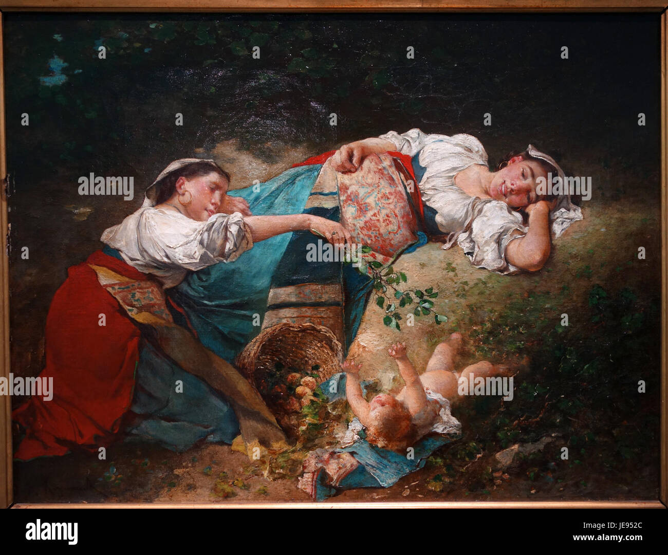 "Allegria per i bambini" di Francois Reynaud è un'opera d'arte non datata che raffigura il gioioso gioco dei bambini. Il pezzo è ospitato nel Museum M di Lovanio, Belgio, che mostra un tema di innocenza e gioia dell'infanzia. Foto Stock