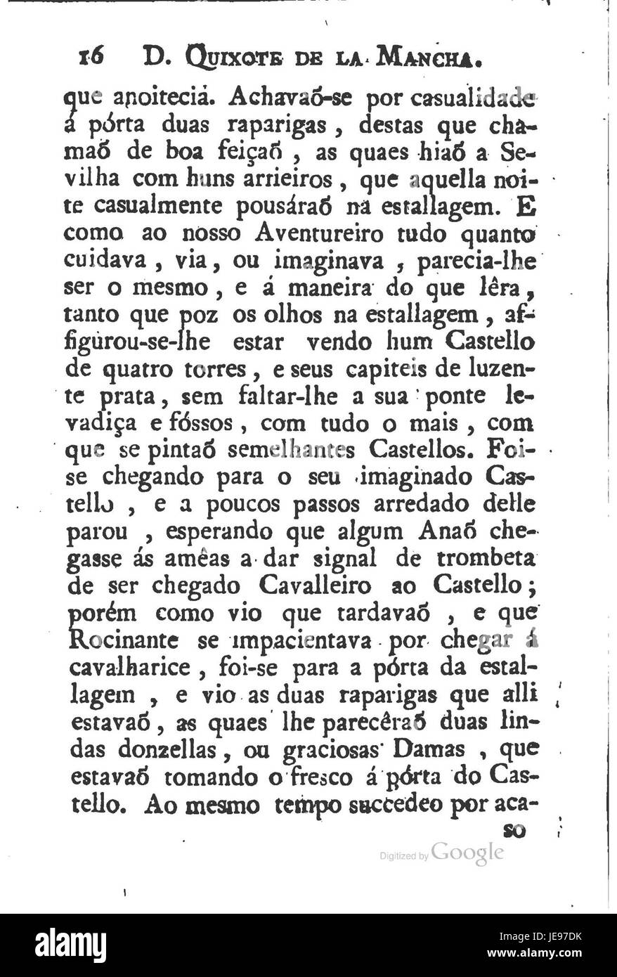 *Don Chisciotte de la Mancha* è un classico romanzo spagnolo di Miguel de Cervantes, pubblicato per la prima volta nel 1605. Questa pagina presenta il protagonista, Don Chisciotte, che si imbarca in avventure credendo di essere un cavaliere errante. Foto Stock *Don Chisciotte de la Mancha* è un classico romanzo spagnolo di Miguel de Cervantes, pubblicato per la prima volta nel 1605. Questa pagina presenta il protagonista, Don Chisciotte, che si imbarca in avventure credendo di essere un cavaliere errante. Foto Stock