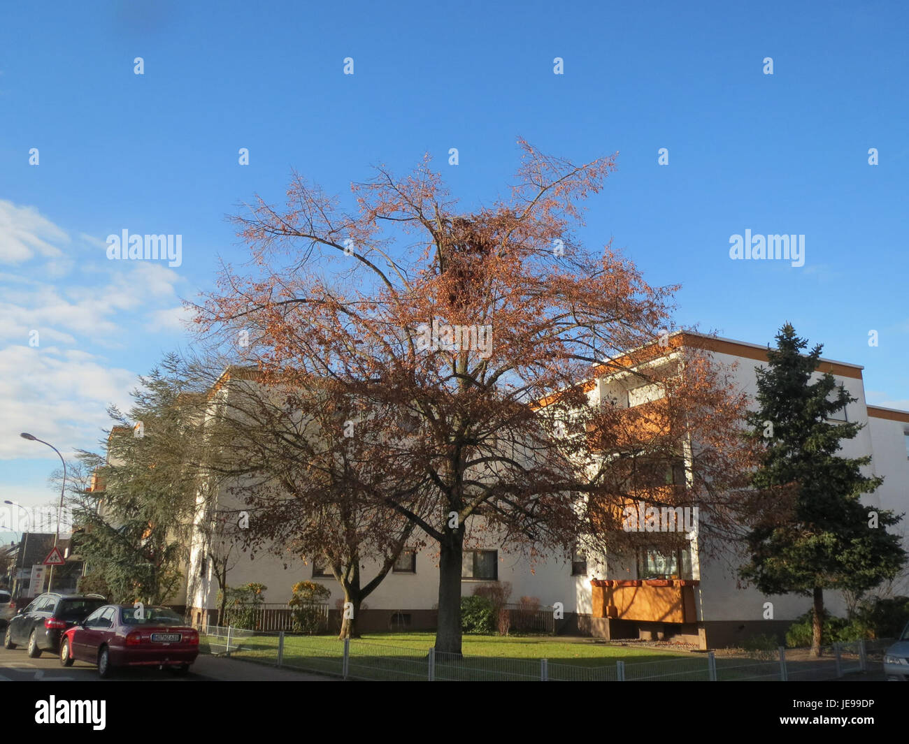 Questa foto scattata il 9 dicembre 2013 mostra una scena a Hockenheim, in Germania, forse evidenziando l'azienda Linde o gli eventi locali della zona. Foto Stock