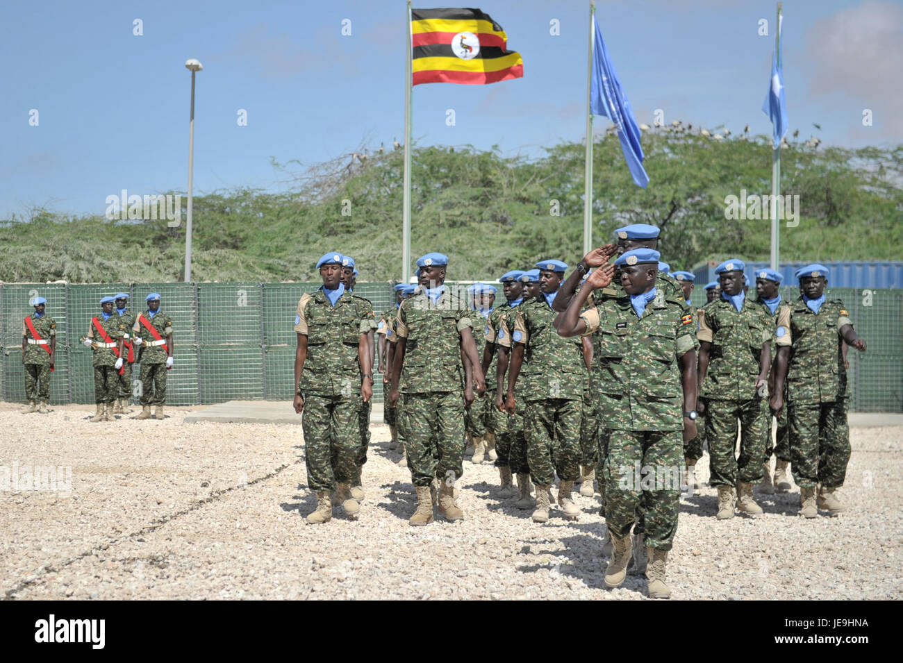 Il 18 maggio 2014 fu inaugurata la Guard Unit-17. La cerimonia ha segnato la formazione di questa nuova unità militare con un focus sulle operazioni di difesa. Foto Stock