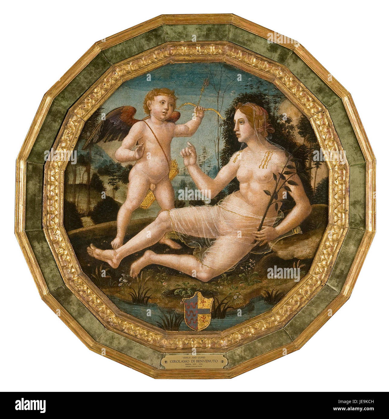 "Venere con Cupido", dipinto da Girolamo di Benvenuto Foto Stock