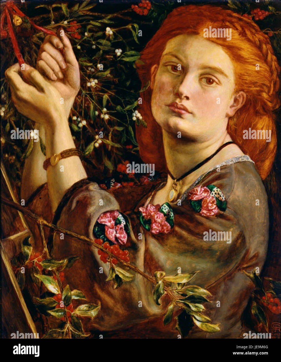 Dante Gabriel Rossetti - appendere il vischio Foto Stock