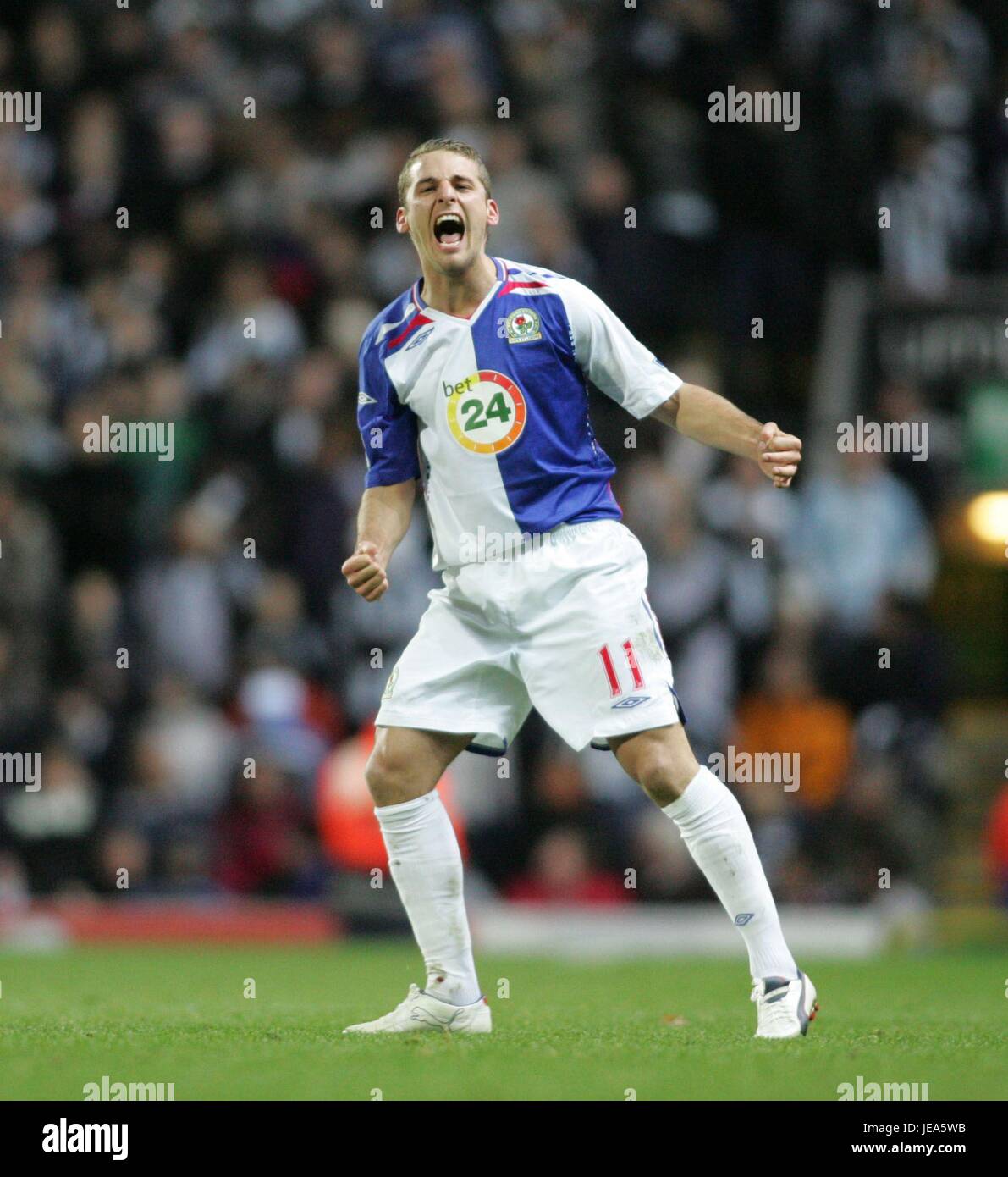 DAVID BENTLEY URLA IN DELIG BLACKBURN V NEWCASTLE EWOOD PARK BLACKBURN GRAN BRETAGNA 01 Dicembre 2007 Foto Stock