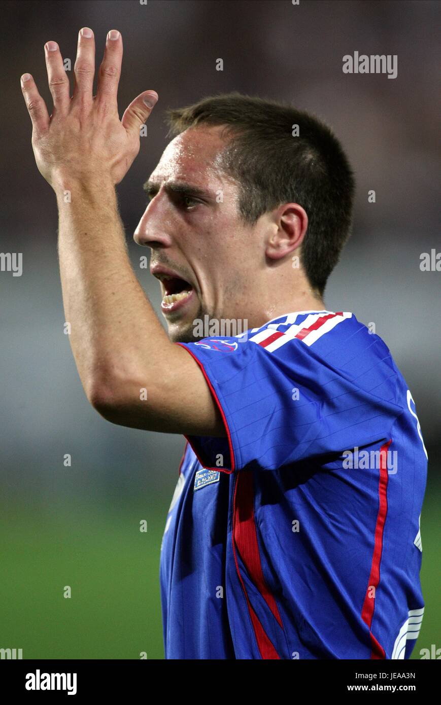 FRANK RIBÉRY RUES SUA MISS FRANCIA V SCOZIA PARC DES PRINCES Parigi Francia 12 Settembre 2007 Foto Stock