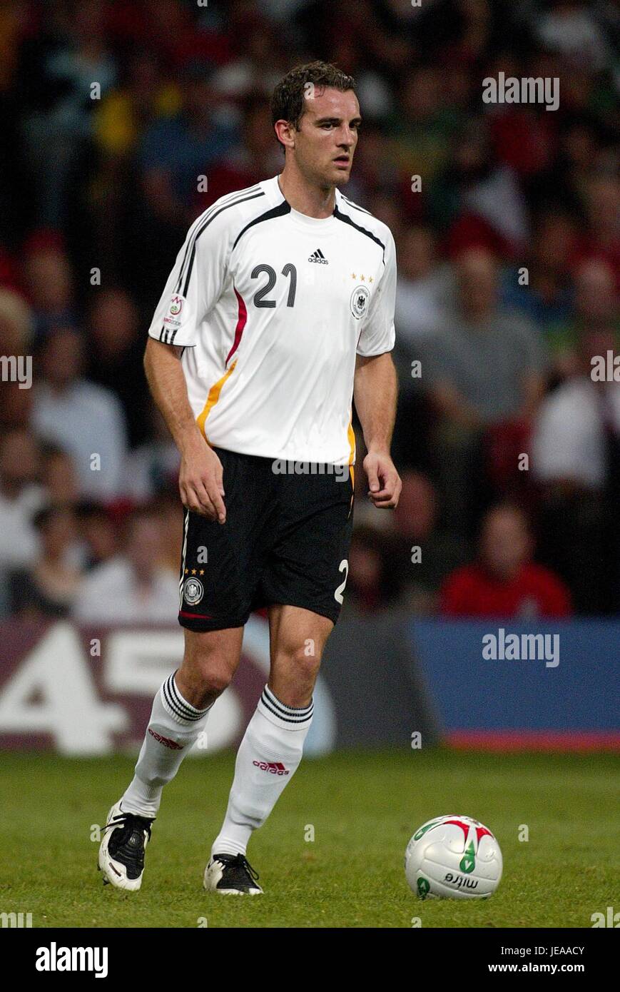 CHRISTOPH METZELDER GERMANIA & REAL MADRID Millennium Stadium Cardiff Galles 08 Settembre 2007 Foto Stock