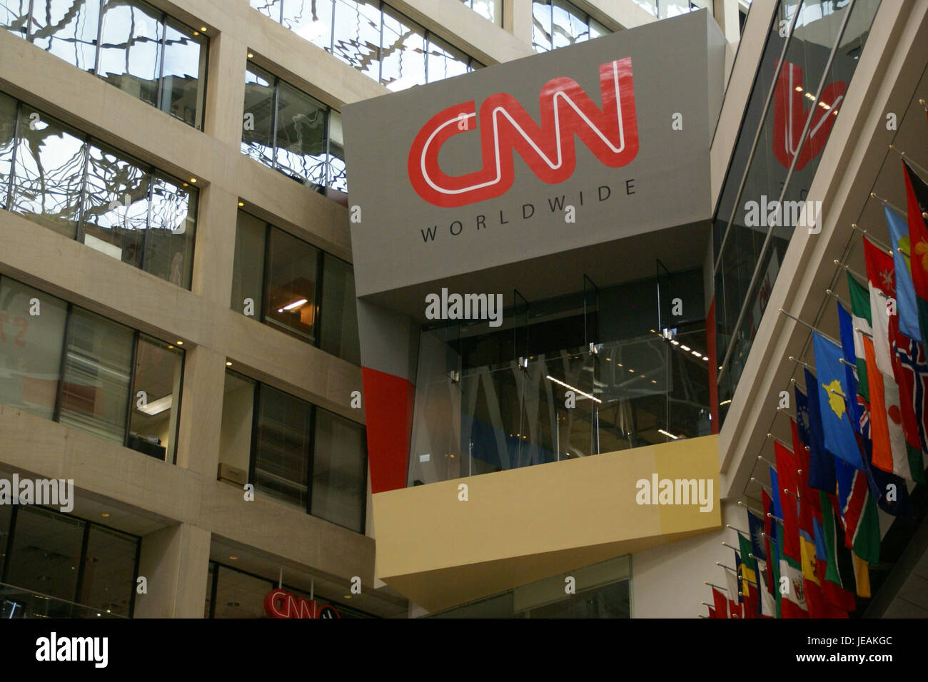 Una fotografia del 26 gennaio 2013, che mostra il CNN Center di Atlanta, Georgia, un importante centro di trasmissione di notizie e di attività mediatiche negli Stati Uniti. Foto Stock