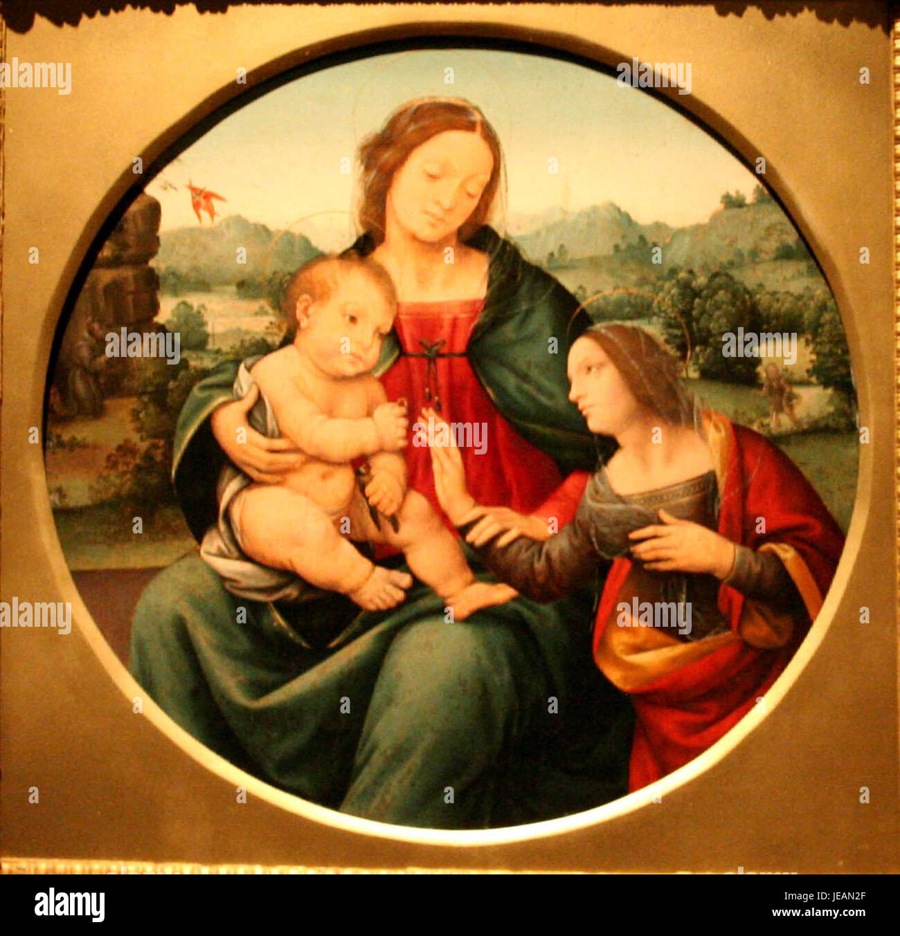 Il "credi Mariage Mystique Sainte Catherine" si riferisce a una rappresentazione artistica o religiosa, forse legata al matrimonio mistico di Santa Caterina, raffigurata nell'arte o nell'iconografia cattolica. Foto Stock