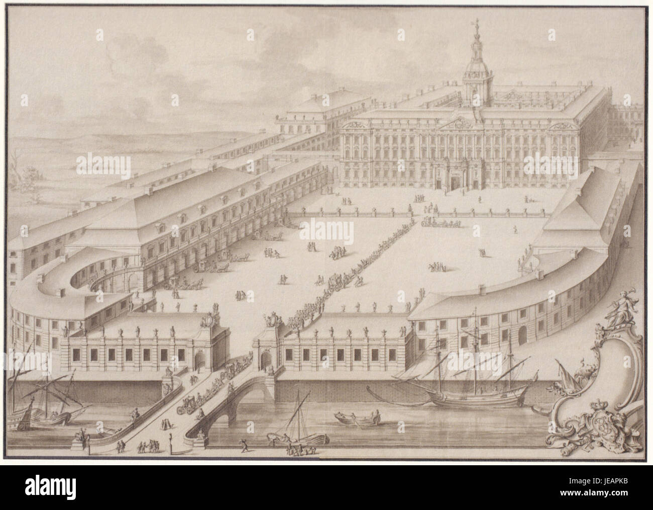 Christiansborg slot, un palazzo di Copenaghen, fu originariamente costruito tra il 1732 e il 1794. Fu sede del Parlamento danese e di altre istituzioni governative. Il palazzo presenta un mix di stili architettonici barocchi e rococò. Foto Stock