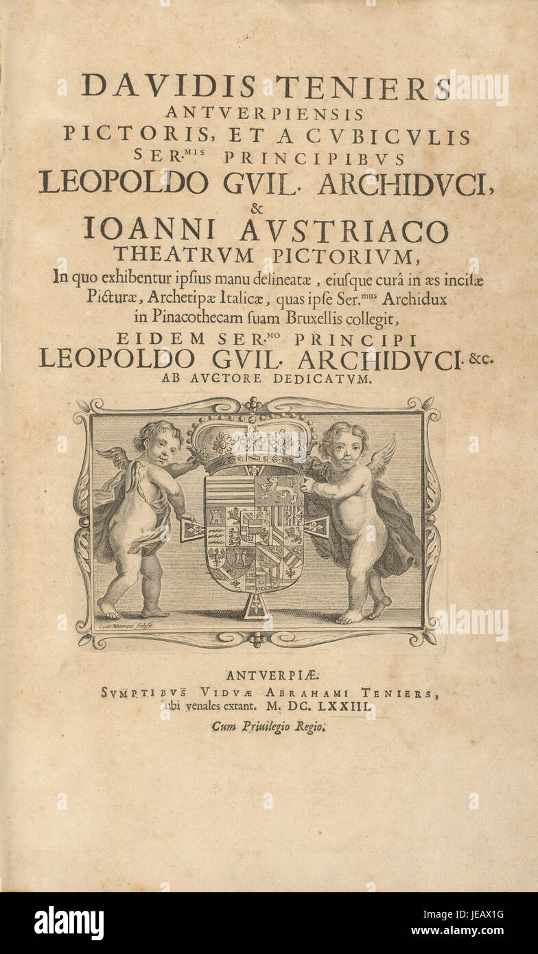 Coenraet Waumans - Titlepage 1673 Theatrum Pictorium SVK-SNG.G 11965-1 Foto Stock