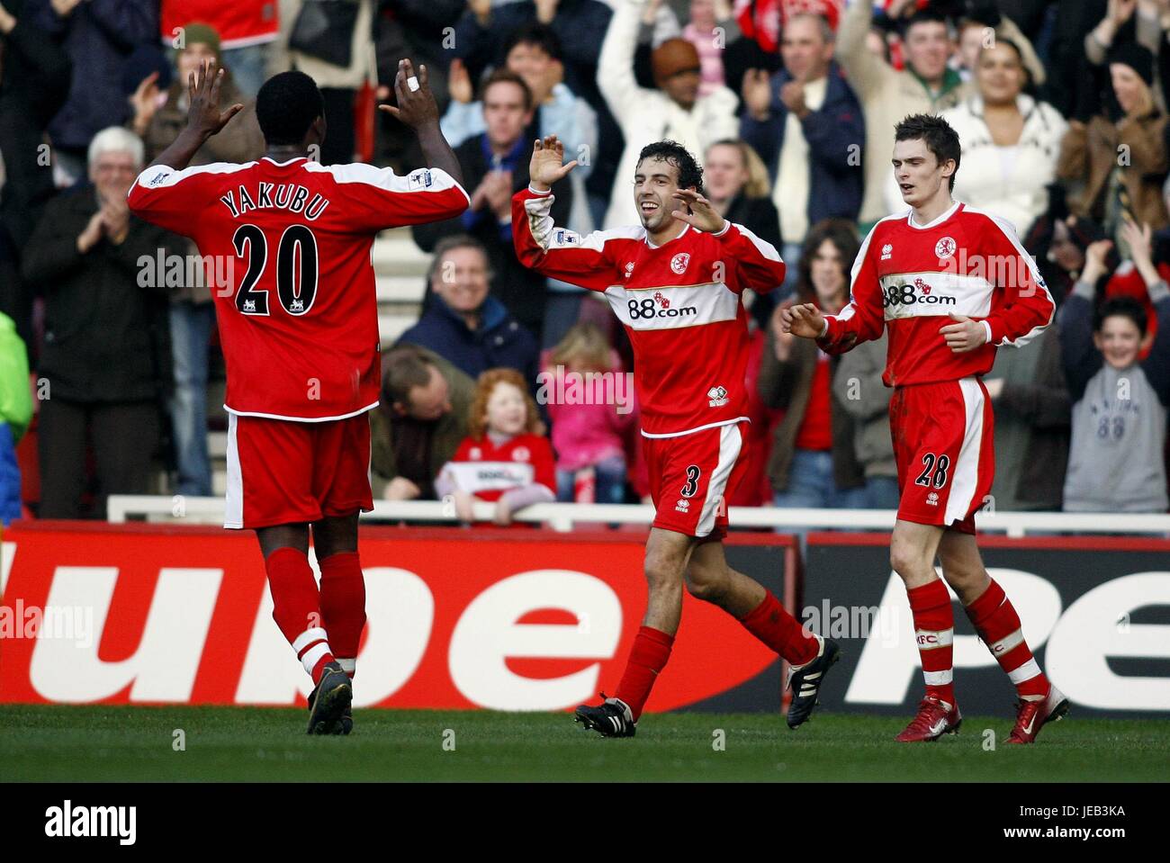 JULIO ARCA CELEBRA IL MIDDLESBROUGH V WEST BROM IL RIVERSIDE MIDDLESBROUGH INGHILTERRA 17 Febbraio 2007 Foto Stock