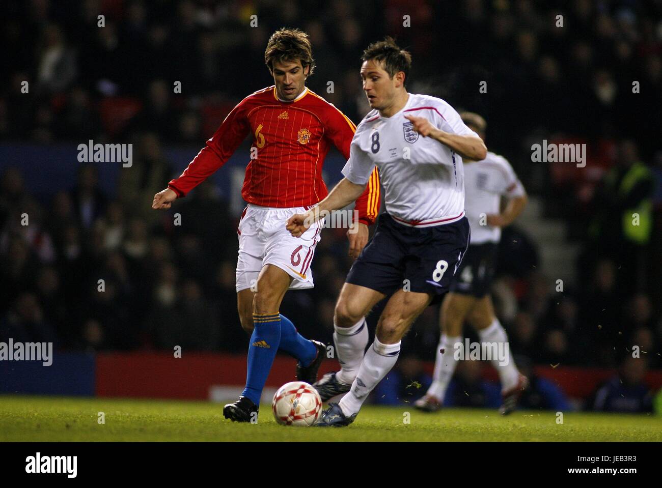 DAVID ALBELDA & Frank Lampard INGHILTERRA V SPAGNA OLD TRAFFORD MANCESTER INGHILTERRA 07 Febbraio 2007 Foto Stock