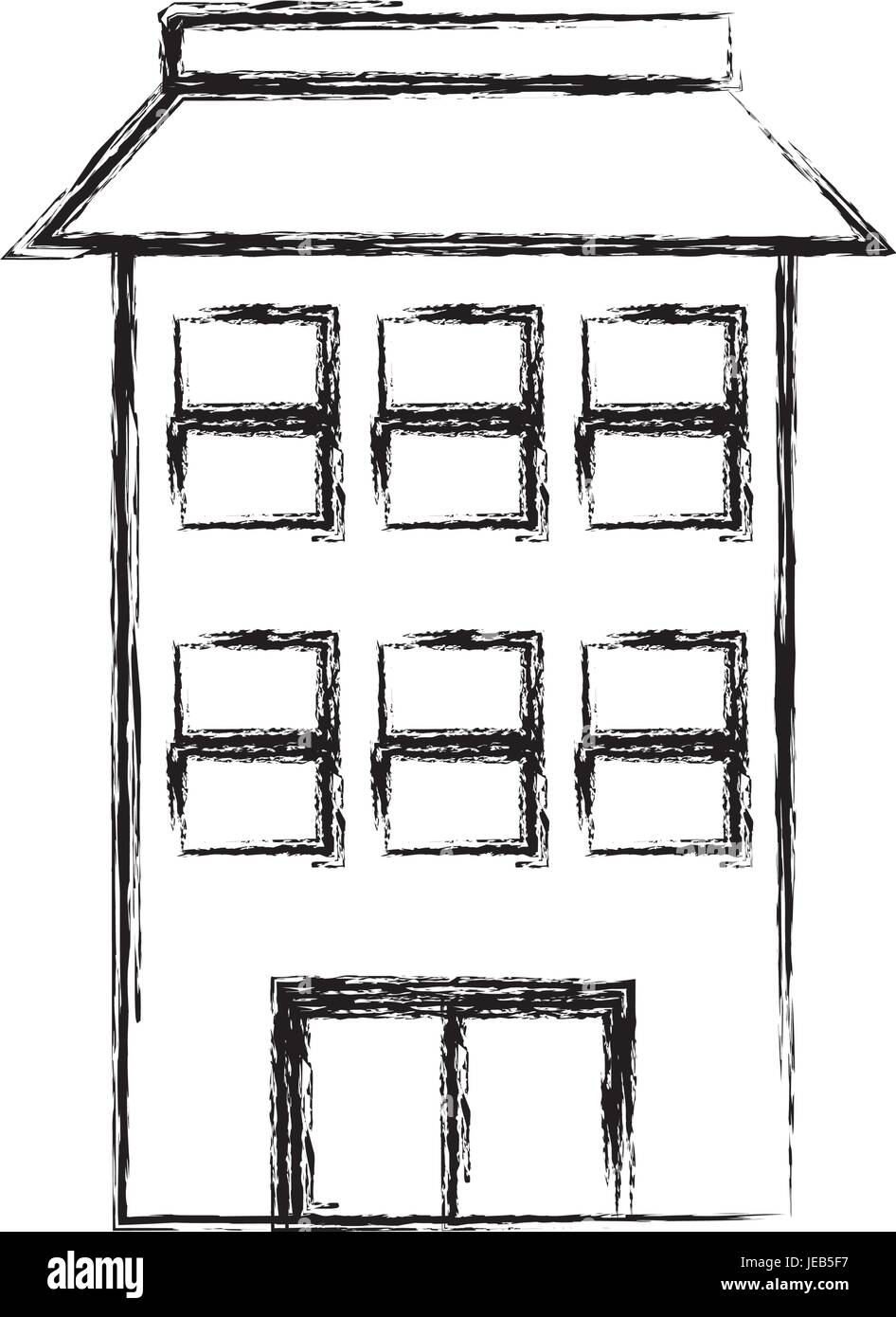 Appartamenti isolato edificio Illustrazione Vettoriale