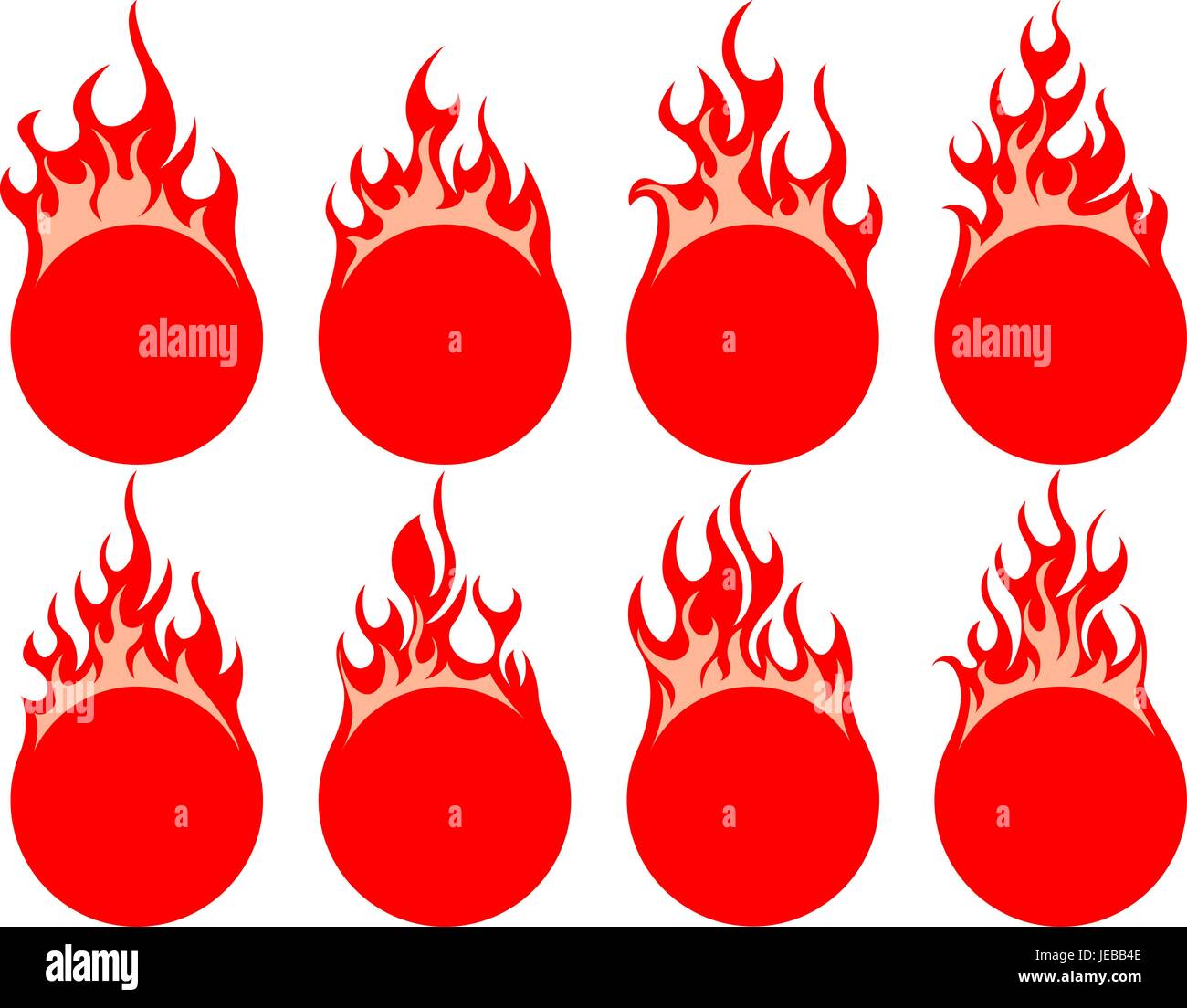 Icona rotonda del fuoco Illustrazione Vettoriale